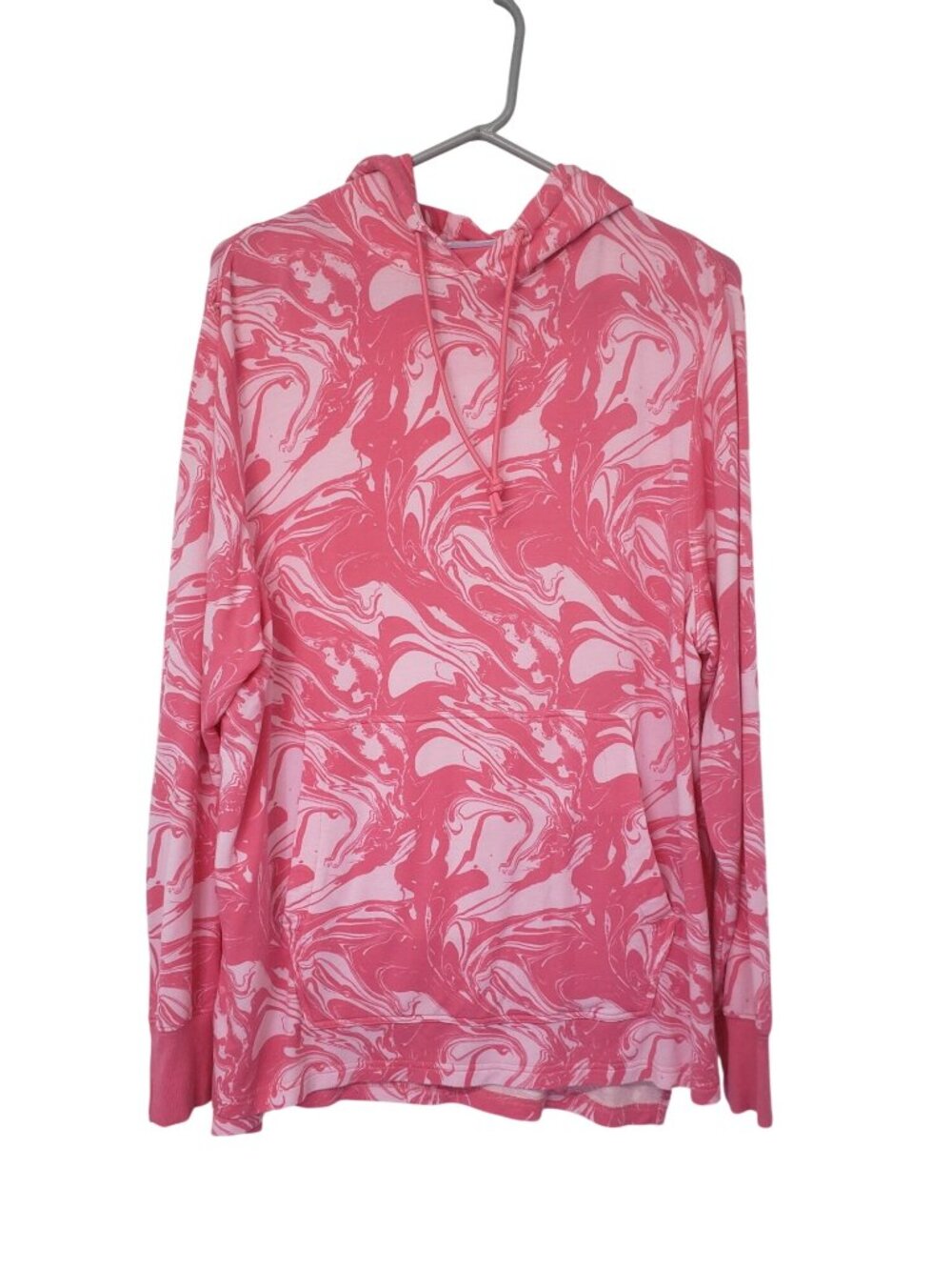 Jambys House Hoodie Ice Cream Pink Marble Dye Long Sleeve Hoodie Womens L